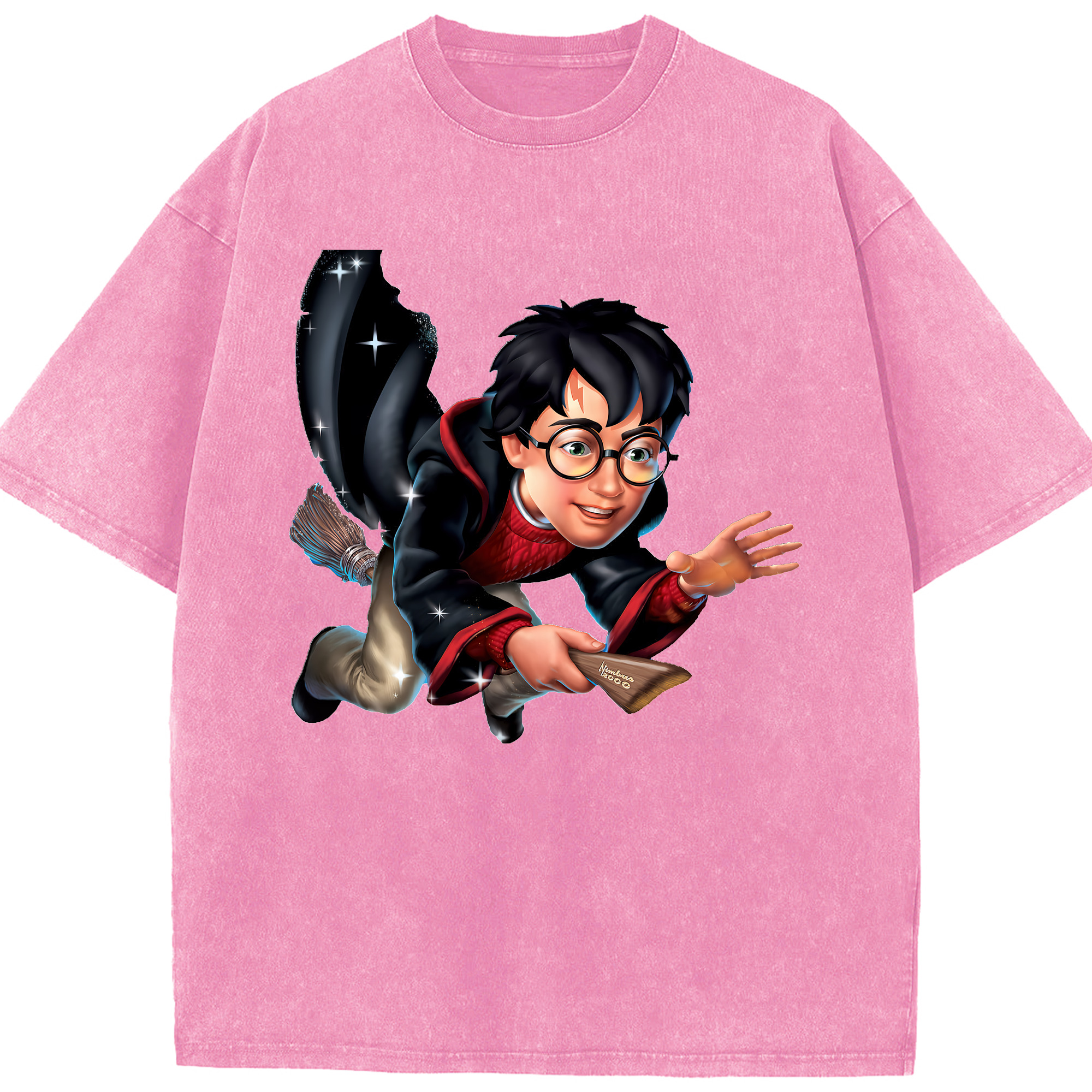 （画像用） Harry Potter ハリー・ポッターシリーズ 綿100% ヴィンテージ風 半袖Tシャツ（フロントプリント）
